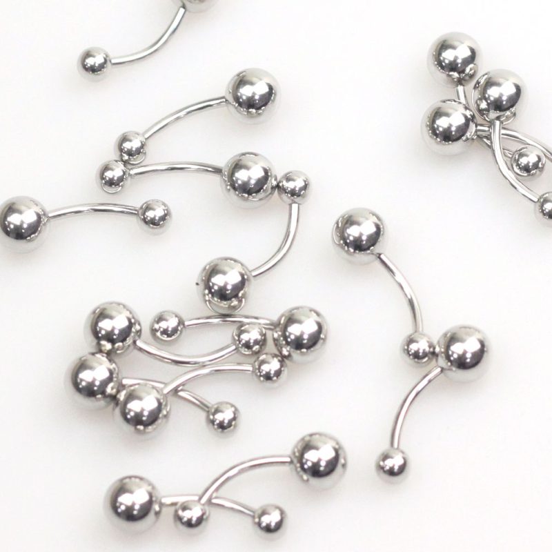 External Thread Navel Ring with Plain Ball