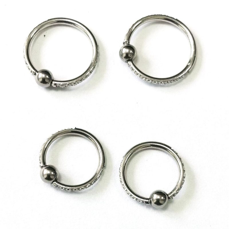 Pave Gem Ball Captive Bead Ring
