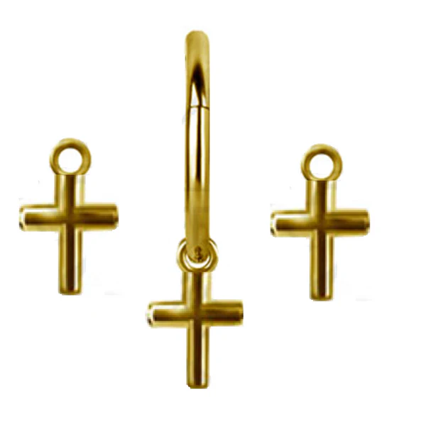 Dangle- Gold LINE CROSS