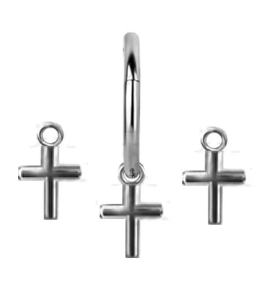 Dangle- Silver LINE CROSS
