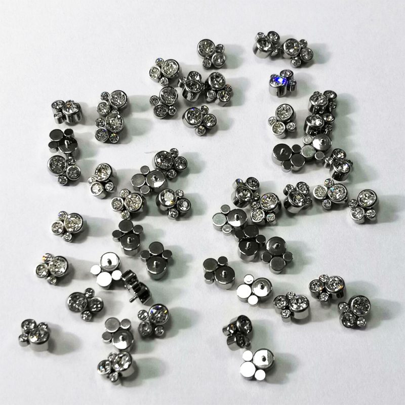 4mm, 3mm, 2mm, 2mm Gem Stone Top